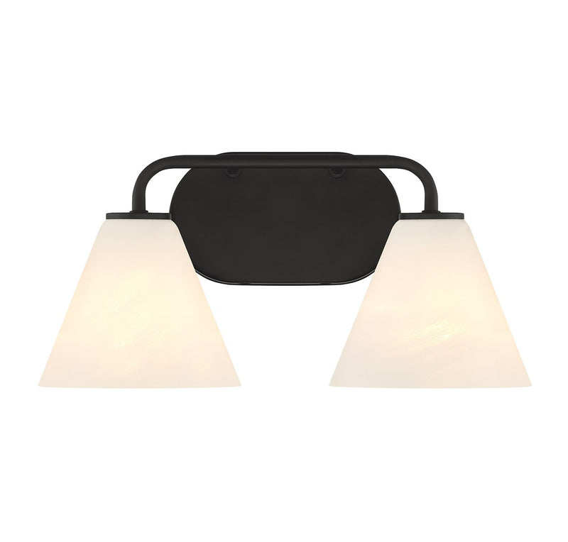 Savoy House 8-2988-2-BK Two Light Bathroom Vanity, Matte Black