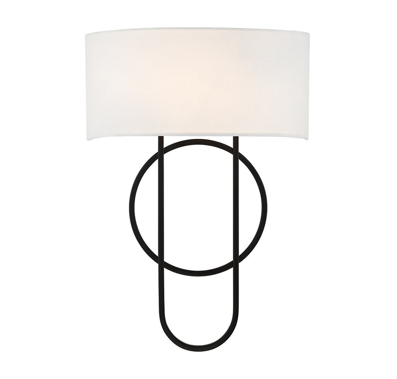 Savoy House 9-4800-2-89 Two Light Wall Sconce, Matte Black