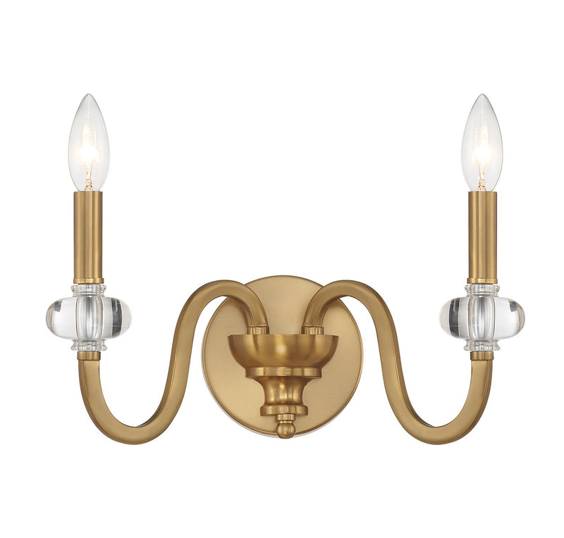 Savoy House 9-5800-2-322 Two Light Wall Sconce, Warm Brass