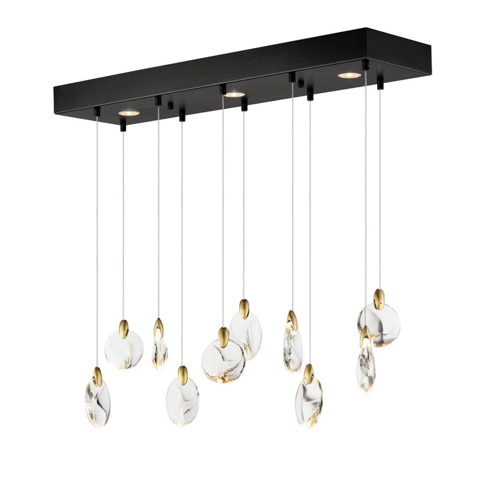 ET2 E11076-122BKPG Pebble LED Linear Pendant Black / Polished Gold Main Image.jpg