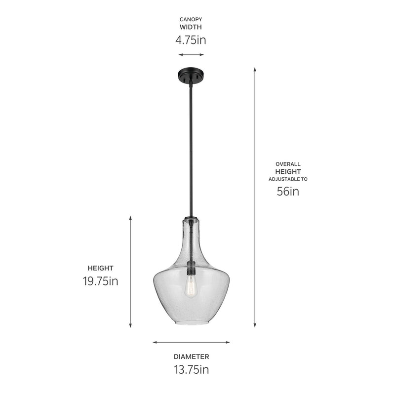 Kichler 42046BKCS One Light Pendant, Black (2)