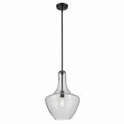Kichler 42046BKCS One Light Pendant, Black