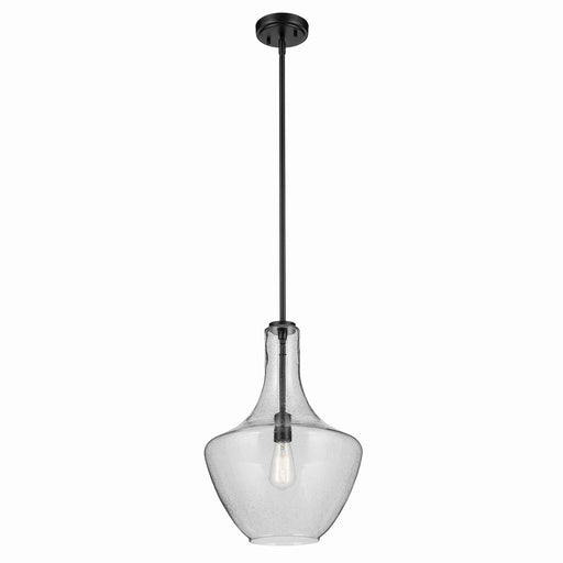 Kichler 42046BKCS One Light Pendant, Black