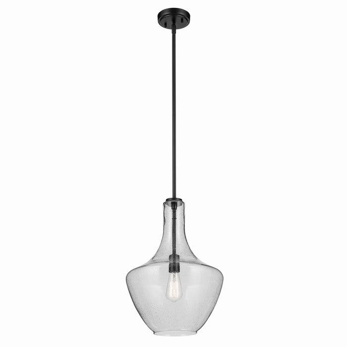 Kichler 42046BKCS One Light Pendant, Black