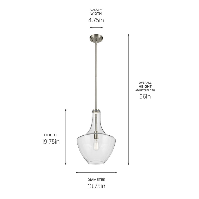 Kichler 42046NI One Light Pendant, Brushed Nickel (3)