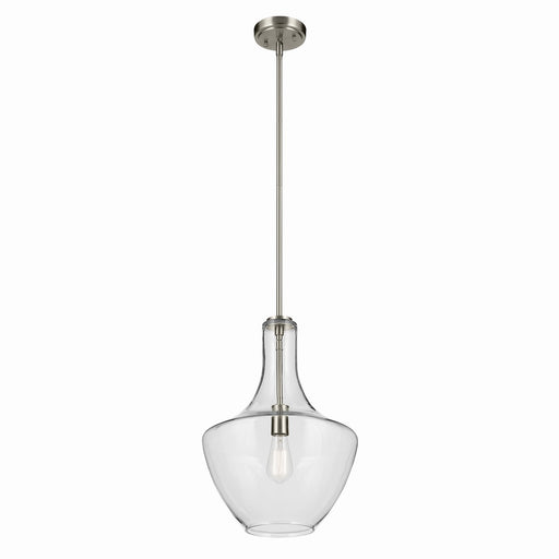 Kichler 42046NI One Light Pendant, Brushed Nickel