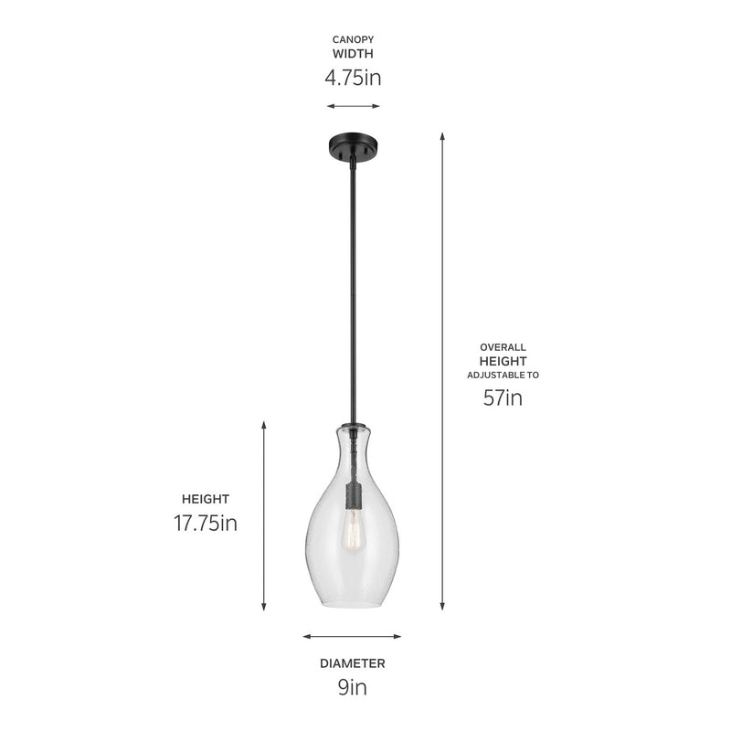 Kichler 42047BKCS One Light Pendant, Black (3)