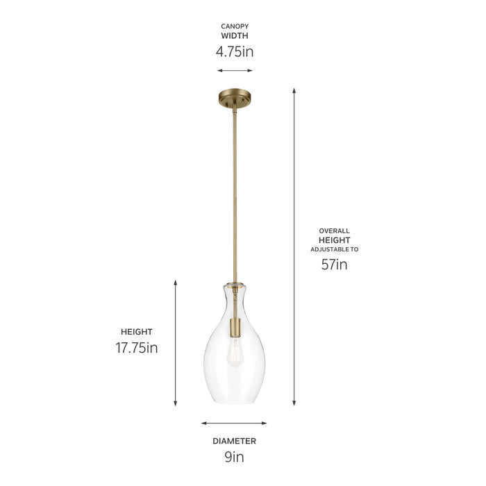 Kichler 42047NBRCS One Light Pendant, Natural Brass (3)