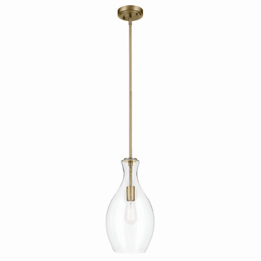 Kichler 42047NBRCS One Light Pendant, Natural Brass