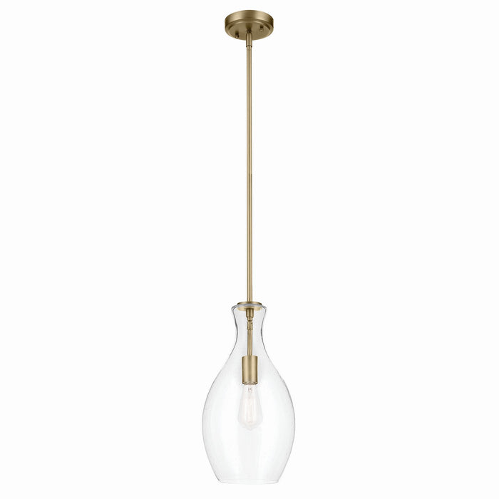Kichler 42047NBRCS One Light Pendant, Natural Brass