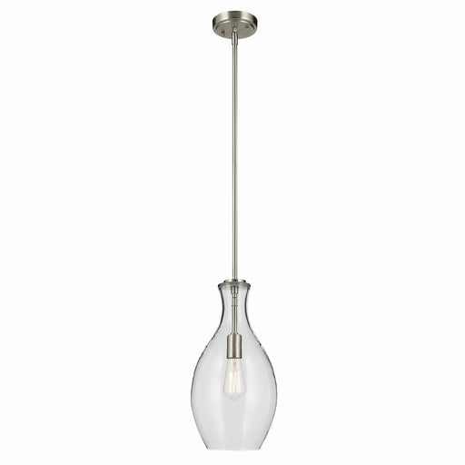 Kichler 42047NI One Light Pendant, Brushed Nickel