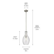 Kichler 42047NICS One Light Pendant, Brushed Nickel (3)