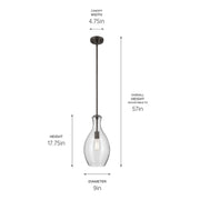 Kichler 42047OZCS One Light Pendant, Olde Bronze (3)