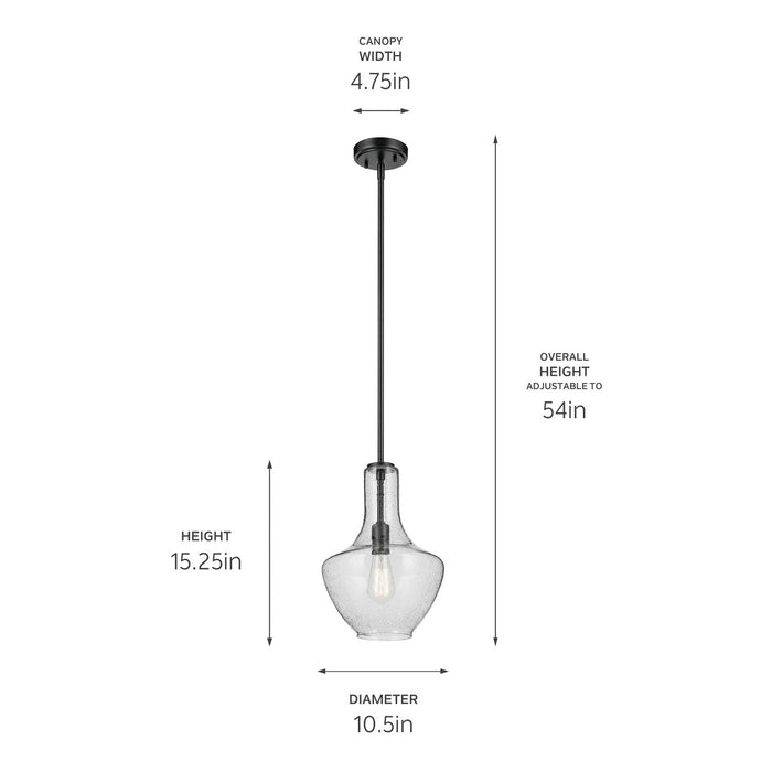 Kichler 42141BKCS One Light Pendant, Black (3)
