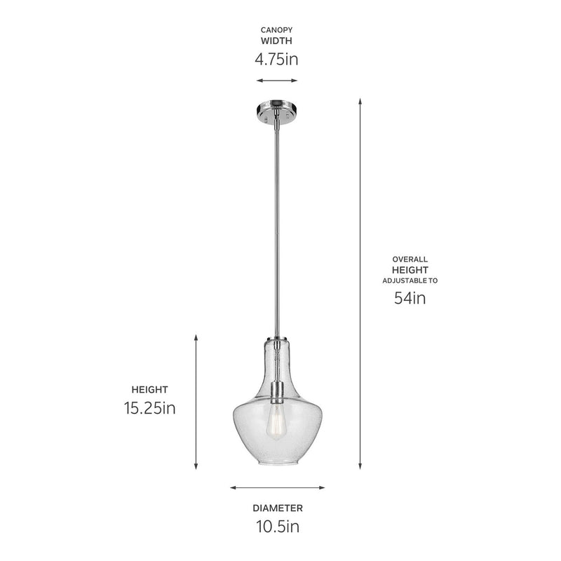 Kichler 42141CHCS One Light Pendant, Chrome (3)