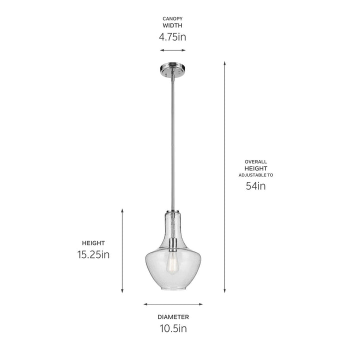 Kichler 42141CHCS One Light Pendant, Chrome (3)