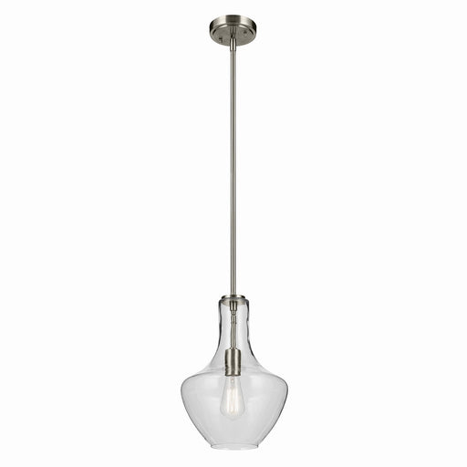 Kichler 42141NI One Light Pendant, Brushed Nickel