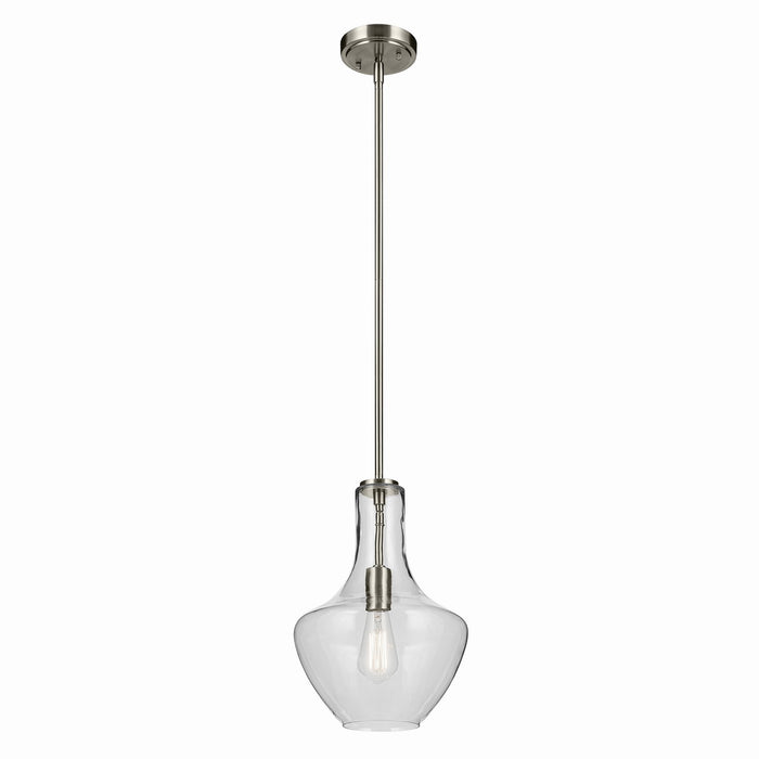 Kichler 42141NI One Light Pendant, Brushed Nickel