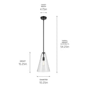 Kichler 42199BK One Light Pendant, Black (3)