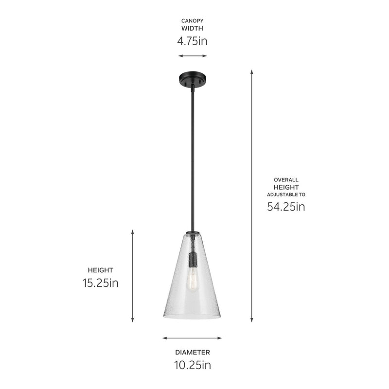 Kichler 42199BKCS One Light Pendant, Black (3)