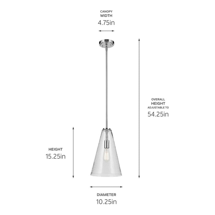 Kichler 42199CHCS One Light Pendant, Chrome (3)
