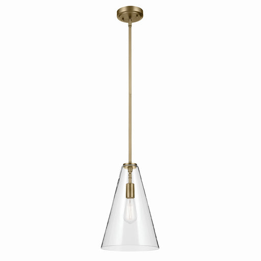 Kichler 42199NBR One Light Pendant, Natural Brass