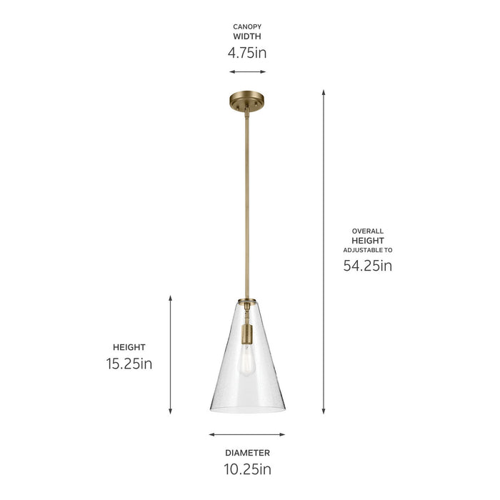 Kichler 42199NBRCS One Light Pendant, Natural Brass (3)