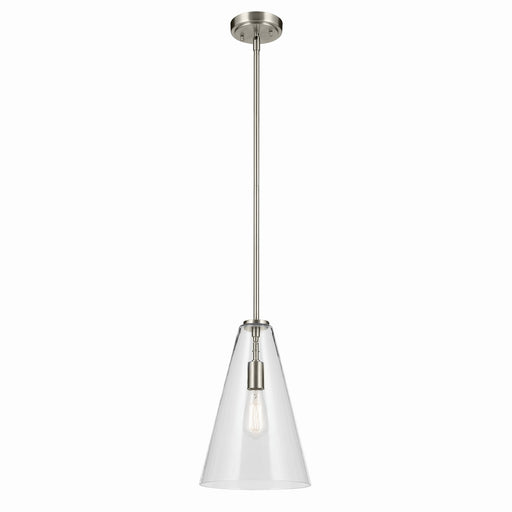 Kichler 42199NI One Light Pendant, Brushed Nickel