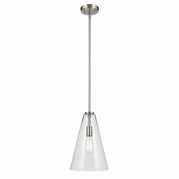 Kichler 42199NI One Light Pendant, Brushed Nickel
