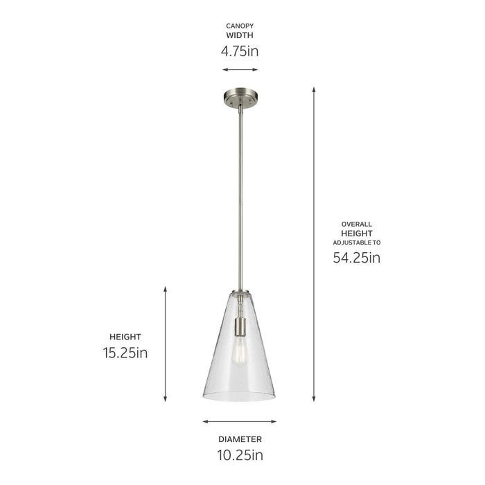 Kichler 42199NICS One Light Pendant, Brushed Nickel (3)