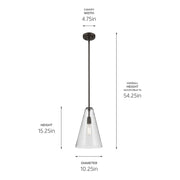 Kichler 42199OZCS One Light Pendant, Olde Bronze (3)