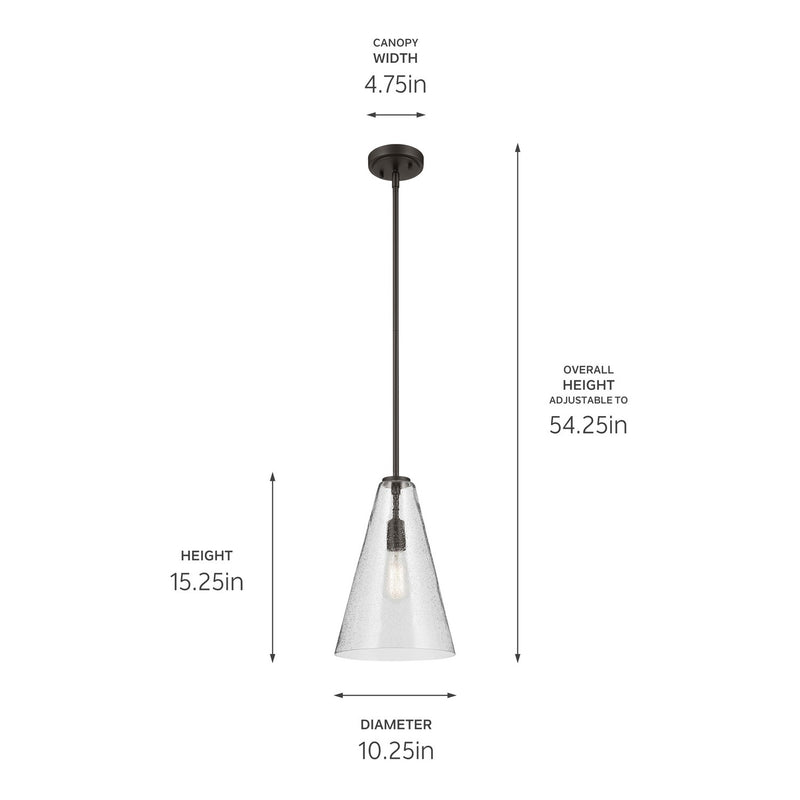 Kichler 42199OZCS One Light Pendant, Olde Bronze (3)