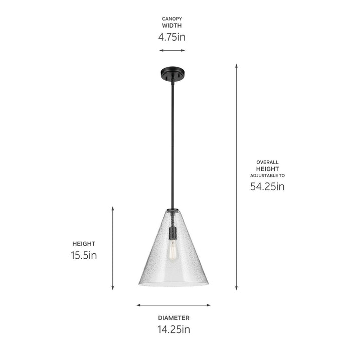 Kichler 42200BKCS One Light Pendant, Black (3)