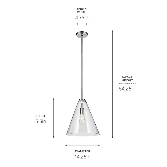 Kichler 42200CH One Light Pendant, Chrome (3)