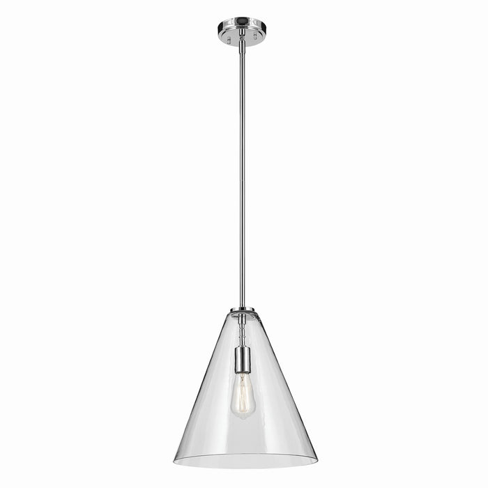 Kichler 42200CH One Light Pendant, Chrome
