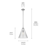 Kichler 42200CHCS One Light Pendant, Chrome (3)