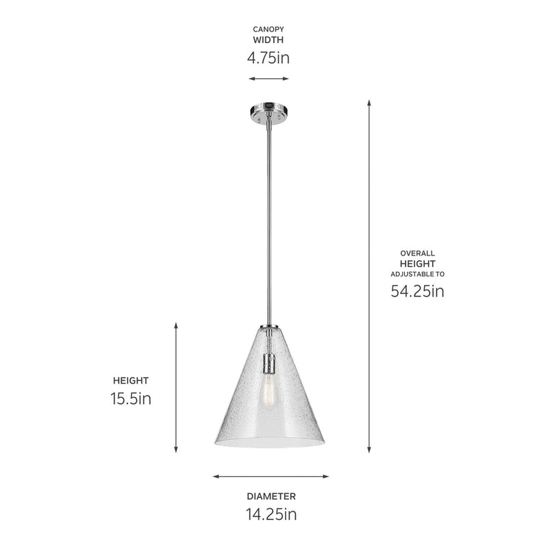Kichler 42200CHCS One Light Pendant, Chrome (3)