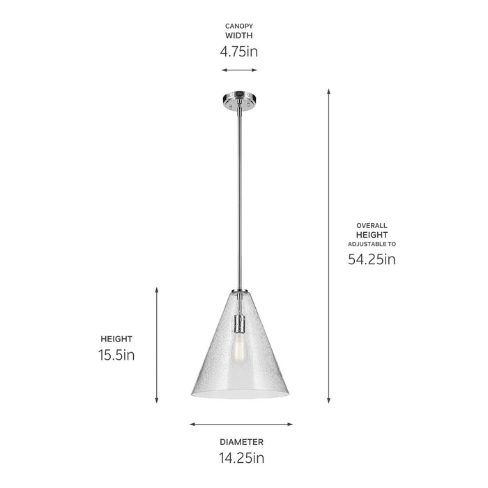 Kichler 42200CHCS One Light Pendant, Chrome (3)