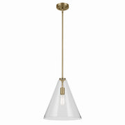 Kichler 42200NBR One Light Pendant, Natural Brass