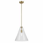Kichler 42200NBRCS One Light Pendant, Natural Brass