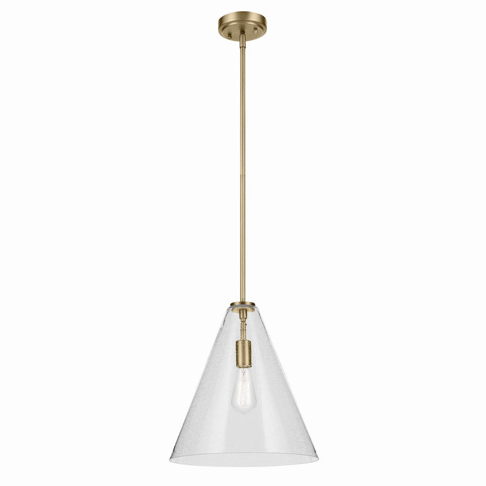 Kichler 42200NBRCS One Light Pendant, Natural Brass