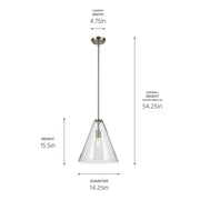 Kichler 42200NI One Light Pendant, Brushed Nickel (3)