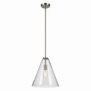 Kichler 42200NI One Light Pendant, Brushed Nickel