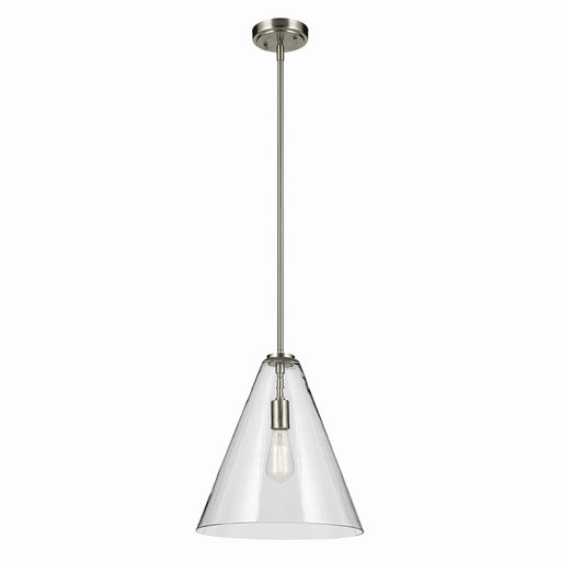 Kichler 42200NI One Light Pendant, Brushed Nickel