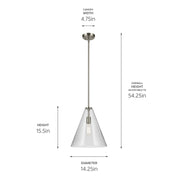 Kichler 42200NICS One Light Pendant, Brushed Nickel (3)