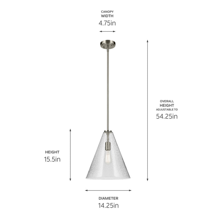 Kichler 42200NICS One Light Pendant, Brushed Nickel (3)