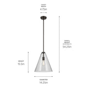 Kichler 42200OZ One Light Pendant, Olde Bronze (3)