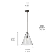 Kichler 42200OZCS One Light Pendant, Olde Bronze (3)