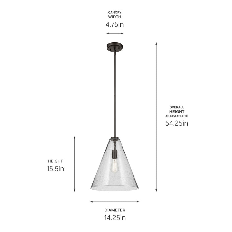 Kichler 42200OZCS One Light Pendant, Olde Bronze (3)