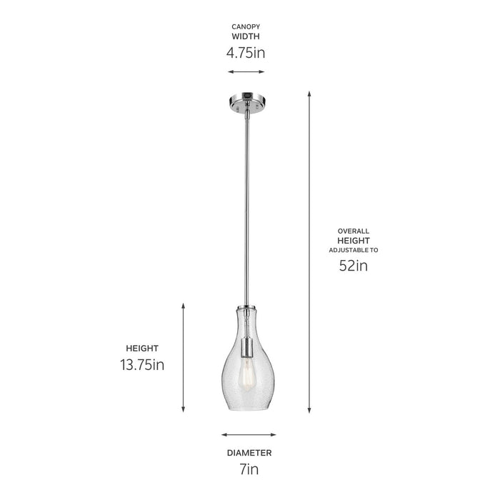 Kichler 42456CHCS One Light Pendant, Chrome (3)